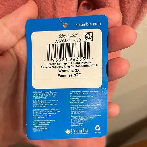 Columbia Womens Benton 2 Springs Fleece Hooded Full Zip Jacket Pink 3X - Picture 11 of 11